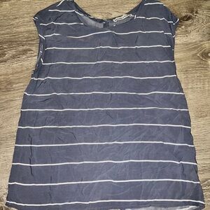 Abercrombie & Fitch Blue Striped Short Sleeve Tee